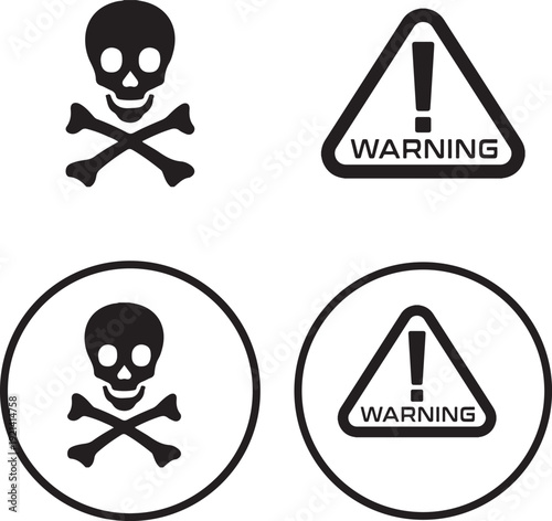 Skull and crossbones icon vector. Death symbol, danger or poison and warning icon.Pirate flag attribute.