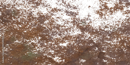 A close-up macro of an old rusty metal plate surface features a brown grunge iron texture with a rough weathered pattern and detailed metallic steel material