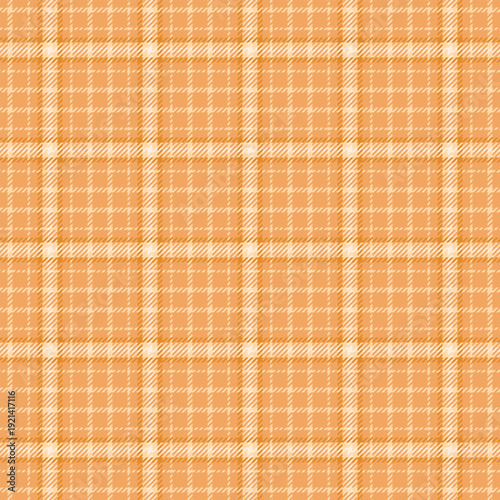1940s seamless tartan background, sexy vector fabric textile. 2026 plaid check texture pattern in orange and sandy brown colors.