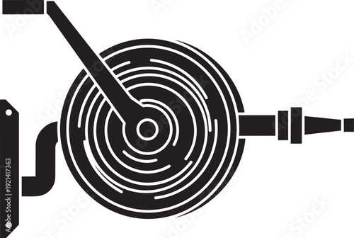 Vinyl record player illustration isolated on transparent background