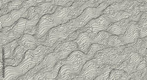 Abstract geometric pattern with wavy lines and textured surface in monochromatic design for modern backgrounds and wallpapers