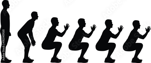 Set of black Christmas hat silhouettes including Santa Claus caps, winter beanies with snowflakes, reindeer antlers, and festive holiday headwear icons.