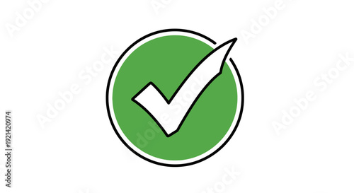 Green Check Mark Symbol Inside Circle - Icon for Success, Approval, Confirmation, or Done Tasks