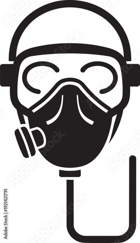 Scuba diver silhouette isolated on transparent background