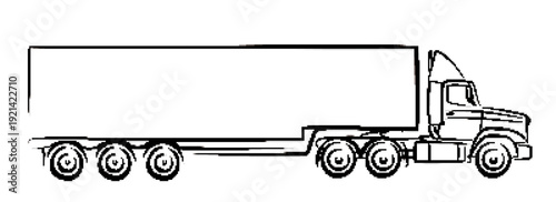 A pixel frame of the big truck with trailer.