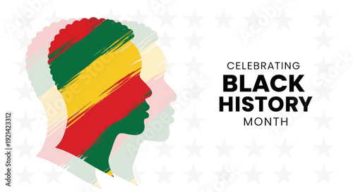 Celebrating Black History Month with Abstract Silhouette and Pan-African Flag Colors