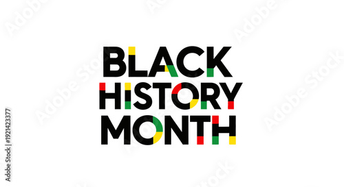 Black History Month Typography Design with Pan-African Colors Celebration