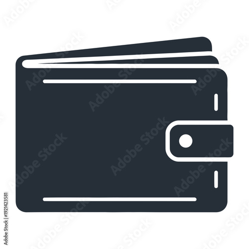 A dark wallet with a white background