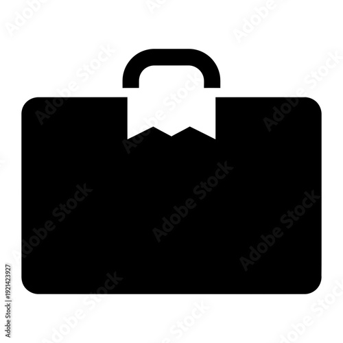 A black and white icon of a briefcase
