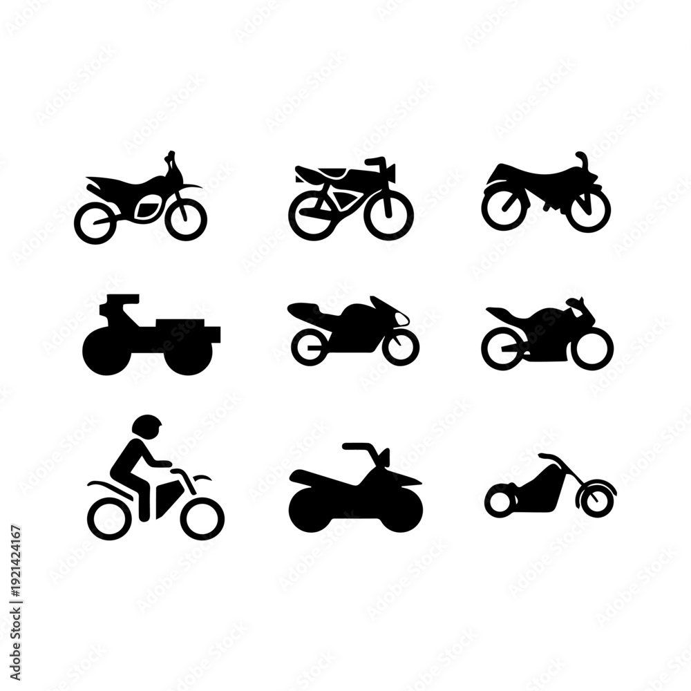 Naklejka premium MOTORCYCLE ICON SHEET