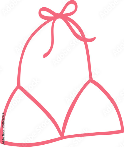 Bow Ribbon Bikini Bra Summer Swim Beach Girly outline