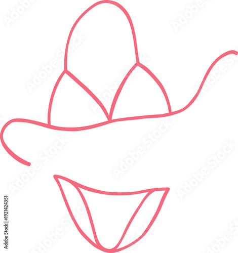 Bikini Summer Swim Beach Girly Two-piece outline