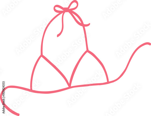 Bow Ribbon Bikini Summer Swim Beach Girly outline