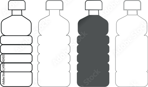 Water Bottles Icon Set Vector Illustration for Web and App Design
