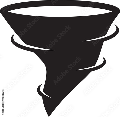 Tornado silhouette vector illustration isolated on transparent background