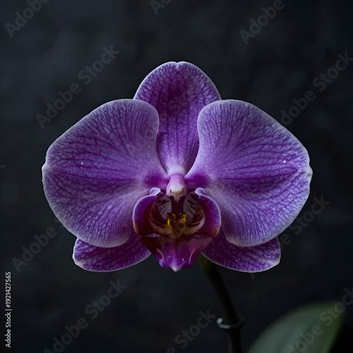 purple orchid on black background