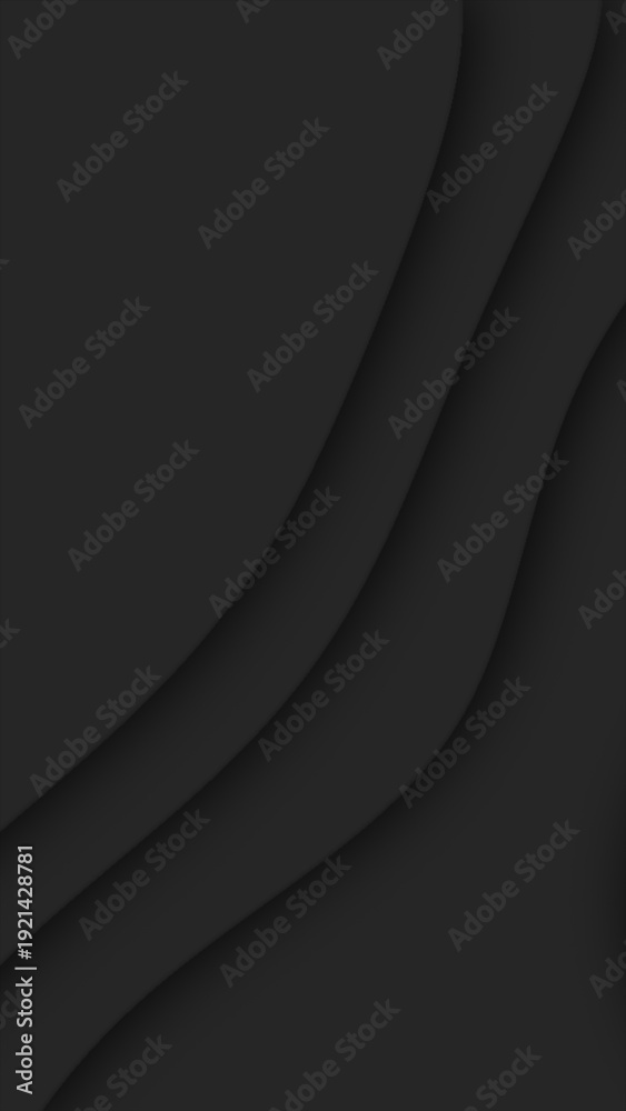 Fototapeta premium Minimal dark abstract background with smooth curved shapes, ideal for modern design, technology themes, and elegant layouts
