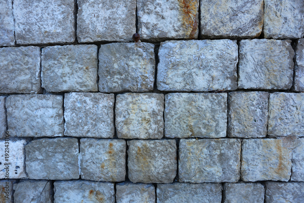 Obraz premium Gray Rectangular Stone Wall Texture Background