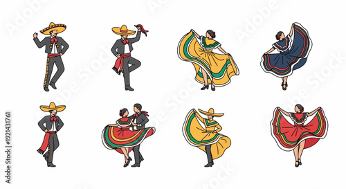 Mexican Folk Dancers in Traditional Costume