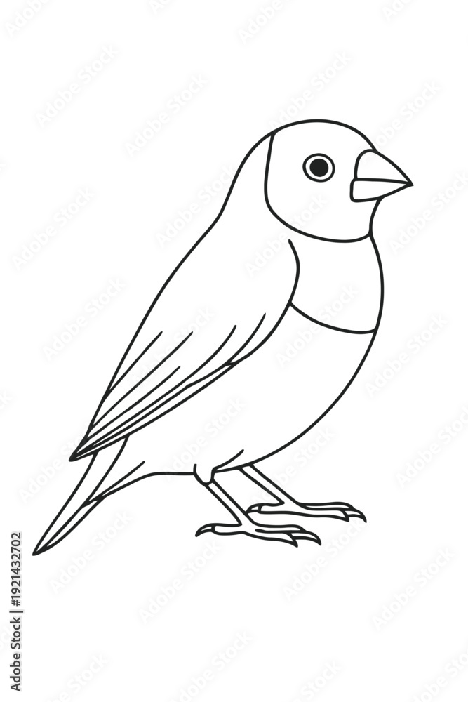 Fototapeta premium Cute bird sketch sitting on vector illustration