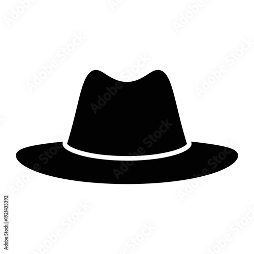 A black hat with a white trim