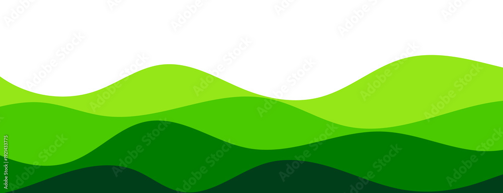 Fototapeta premium Green Abstract Wave Banner Design