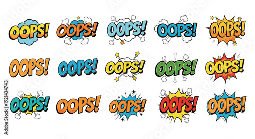 Oops! Comic speech bubble background
