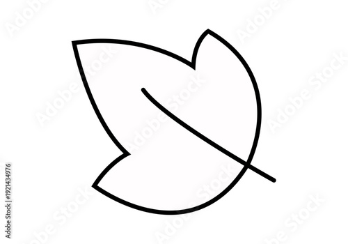 Icono de una hoja con trazo lineal negro 