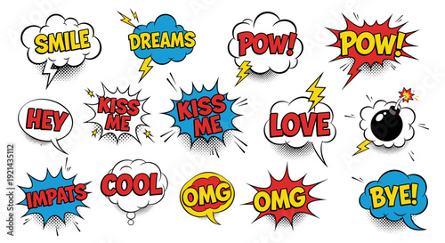 Comic book style speech bubbles