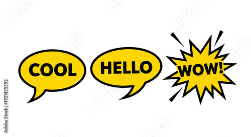 Cool hello and wow text bubbles
