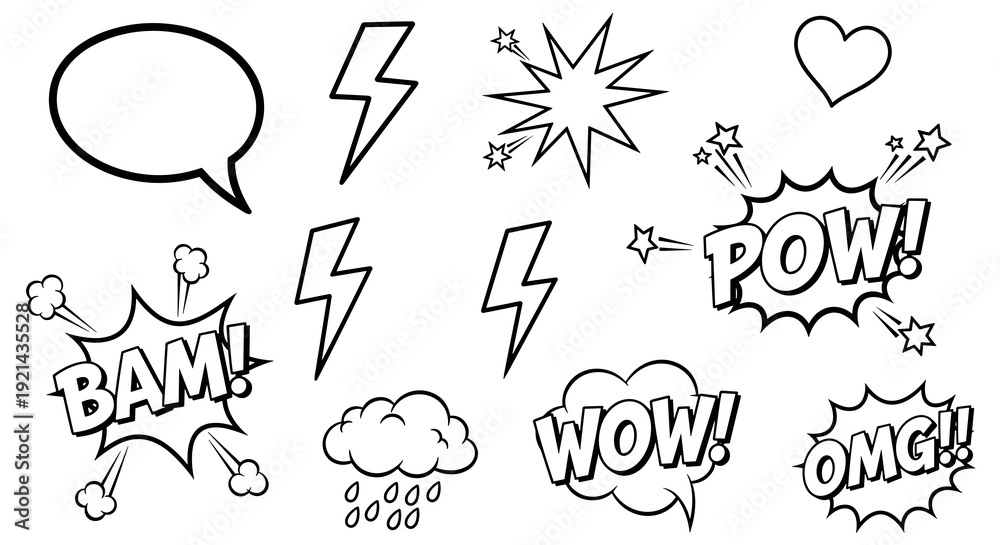 Obraz premium Comic book speech bubble set