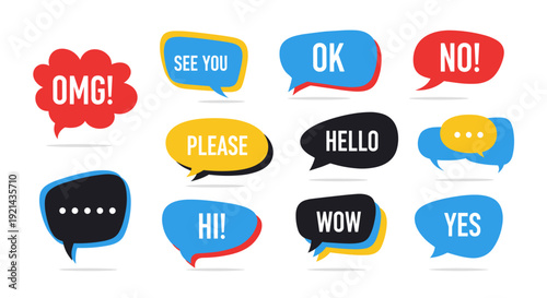 Speech bubbles with text messages