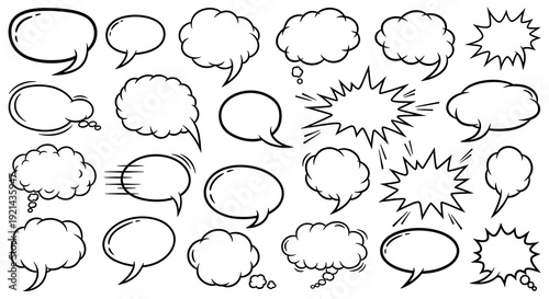Comic speech bubbles assortment
