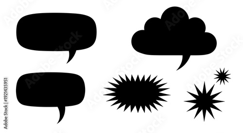 Cartoon speech bubbles and stars