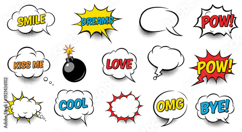 Comic style speech bubbles