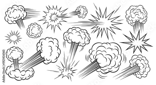 Comic book burst vector set