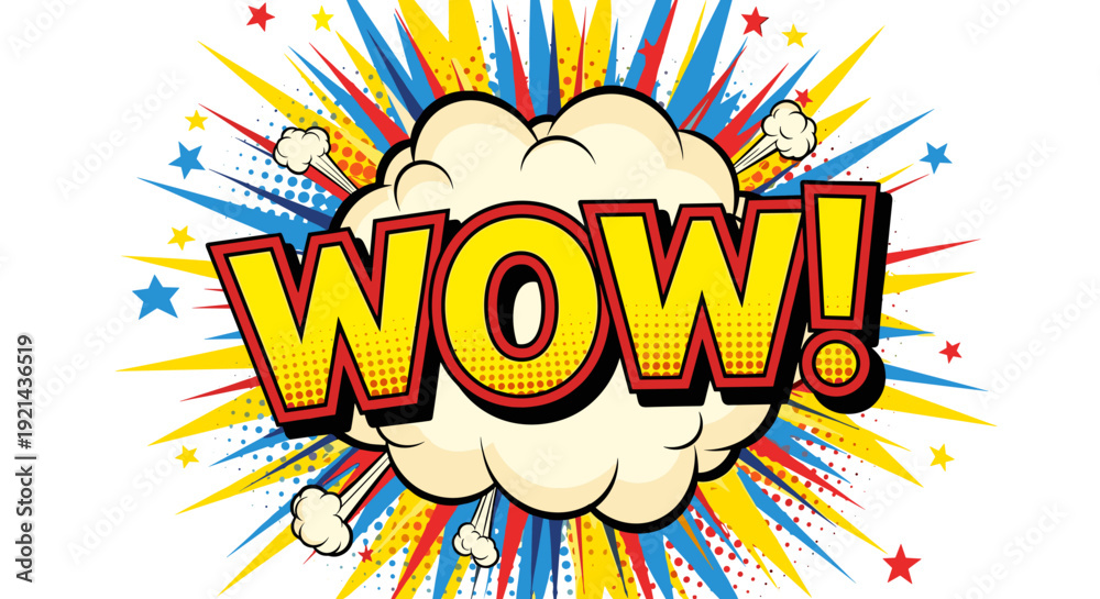 Fototapeta premium Wow comic pop art background