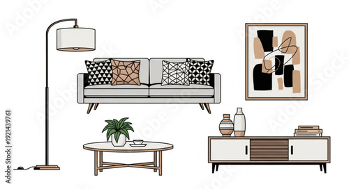 Modern Living Room Furniture Arrangement.