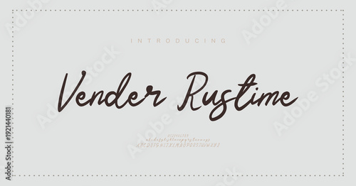 Bilde på lerret Vender Rustime, Hand drawn vector alphabet
