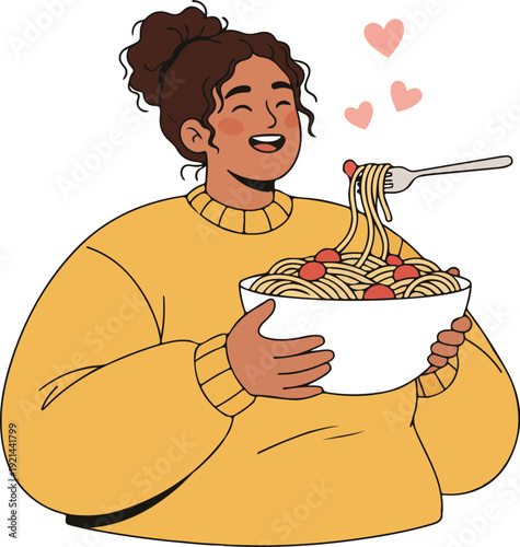 No Diet Day Cake Slice Pizza Ice Cream Body Positivity Breaking Scale Vector Illustration with Self Love and Health Concept