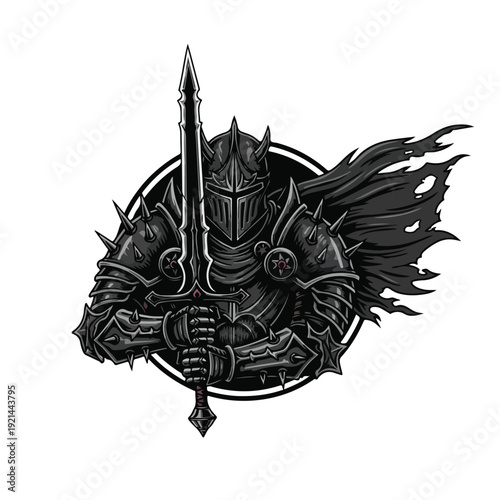 Dark Knight with Spiked Armor and Sword