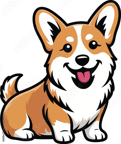 Cute cartoon a illustrator vector Welsh Corgi