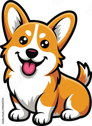 Cute cartoon a illustrator vector Welsh Corgi