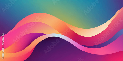 Abstract colorful wave background featuring a vibrant rainbow flow with vector curves and elegant line art for a professional business banner wallpaper design