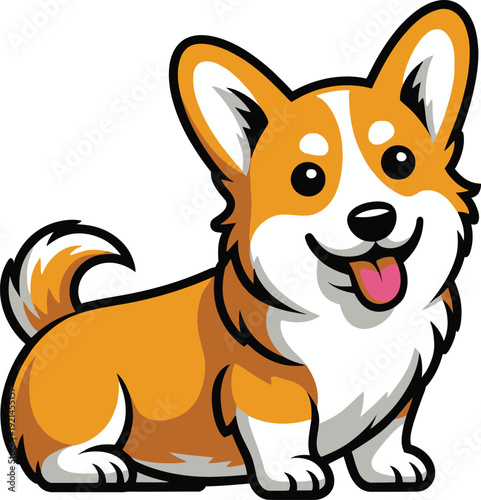 Cute cartoon a illustrator vector Welsh Corgi