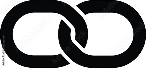 Interlocking Chain Links Silhouette Icon