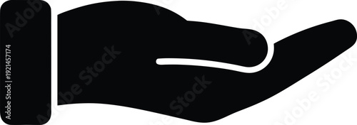 Open Hand Silhouette Icon