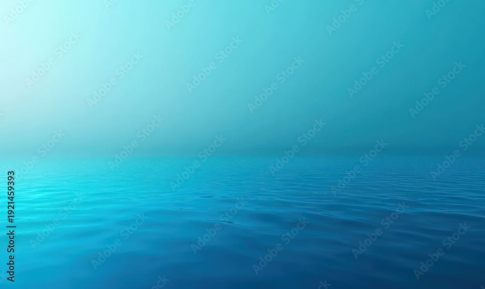 Obraz premium calm blue ocean with gentle ripples and a soft gradient sky, evoking peaceful serenity