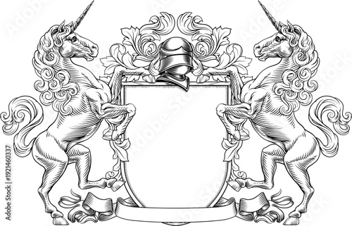 Unicorns coat of arms or cr...