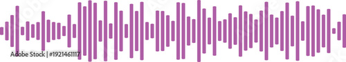 Vibrant purple sound wave equalizer, representing audio technology and digital music.